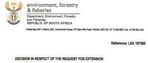 Letter from DEFF EIA supplemental submission extension granted